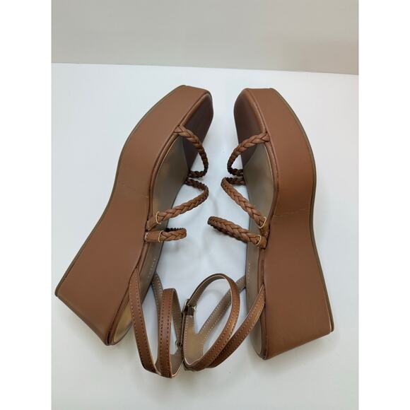 Women's Alyssaa Cinnamon Strappy Platform Wedge Sandals Size 8 - Picture 4 of 4